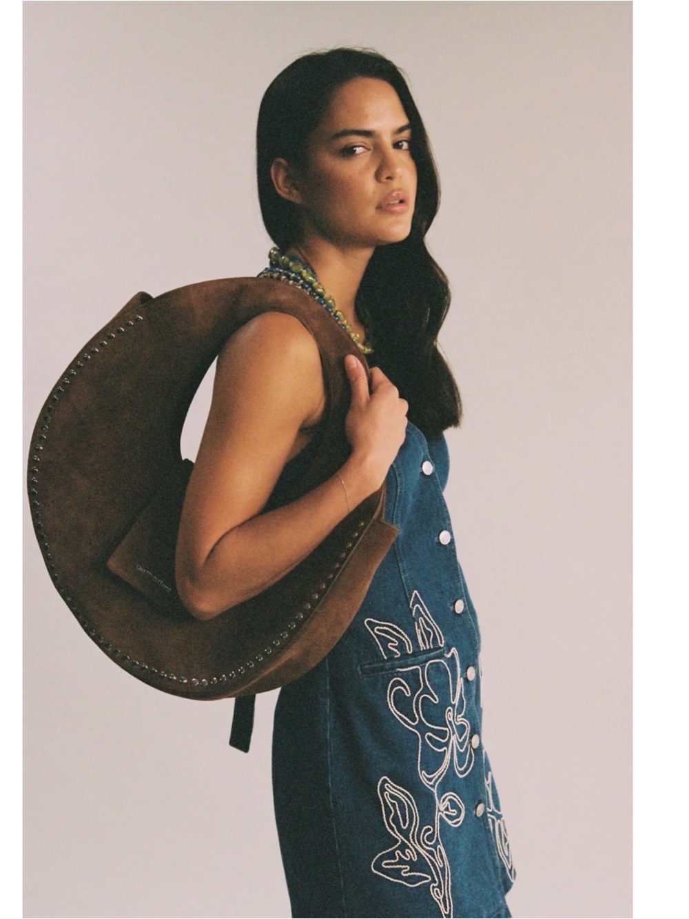 The Wolfgang Inka Brown Suede Crescent Shoulder Bag